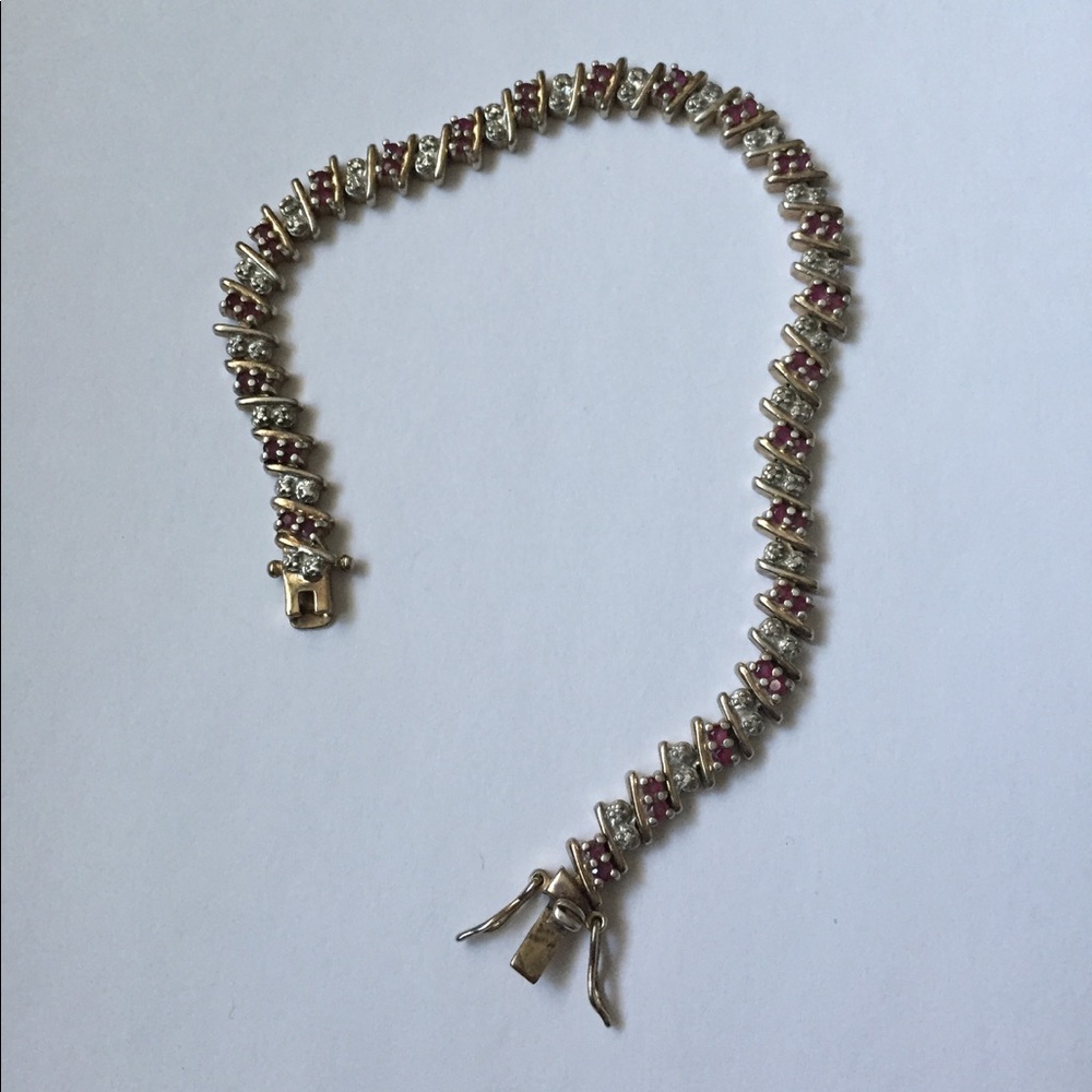 Vintage Sterling Ruby Bracelet